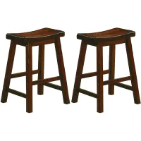 Goya Counter-Height Stool - Set of 2 in Warm Cherry by Homelegance