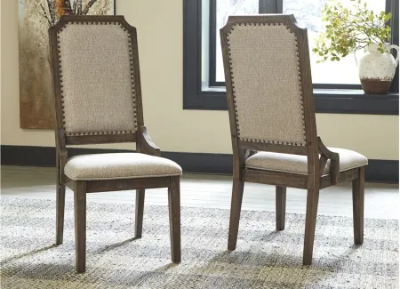 Wyndahl Upholstered Dining Chair Set of 2 in Rustic Brown by Ashley Furniture
