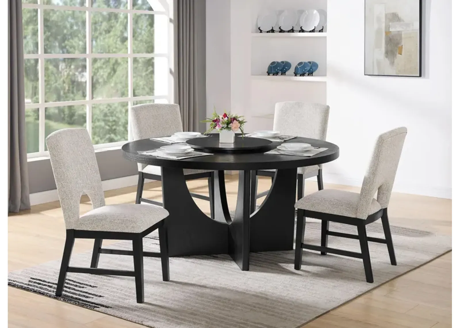 Rupert 5-pc. Dining Set in Black by Crown Mark