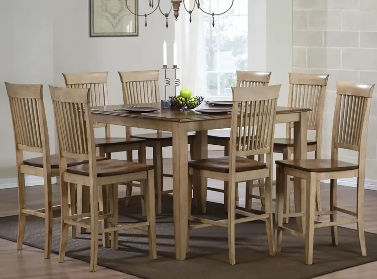 Brook 9-pc. Counter Height Dining Set in Wheat and Pecan by Sunset Trading