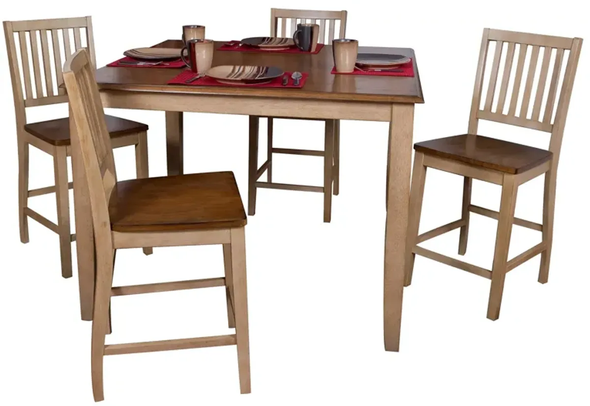 Brook 5-pc. Counter Height Dining Set in Wheat and Pecan by Sunset Trading