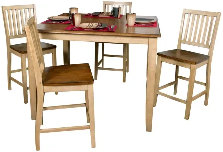 Brook 5-pc. Counter Height Dining Set in Wheat and Pecan by Sunset Trading