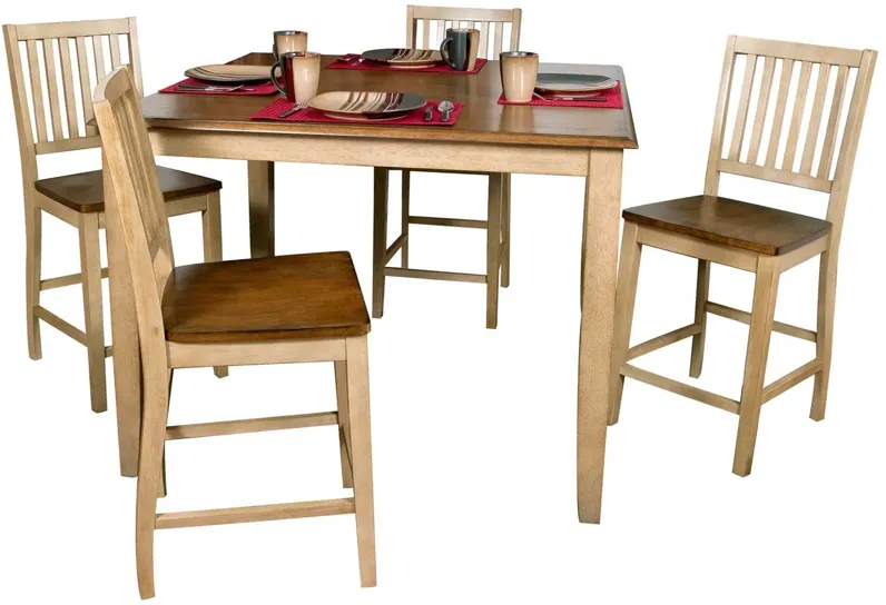 Brook 5-pc. Counter Height Dining Set in Wheat and Pecan by Sunset Trading