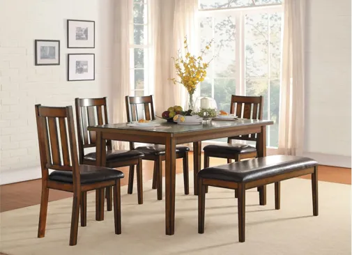 Normand 6-pc Dining Set in Brown by Homelegance