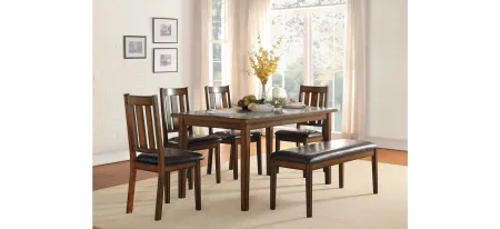 Normand 6-pc Dining Set in Brown by Homelegance
