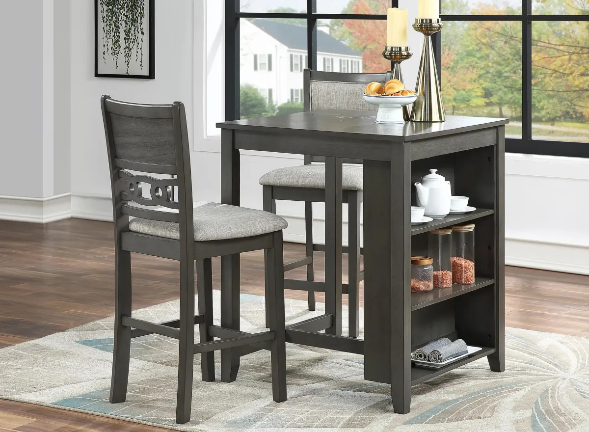 Gia 3-pc. Counter Dining Set in Gray by New Classic Home Furnishings