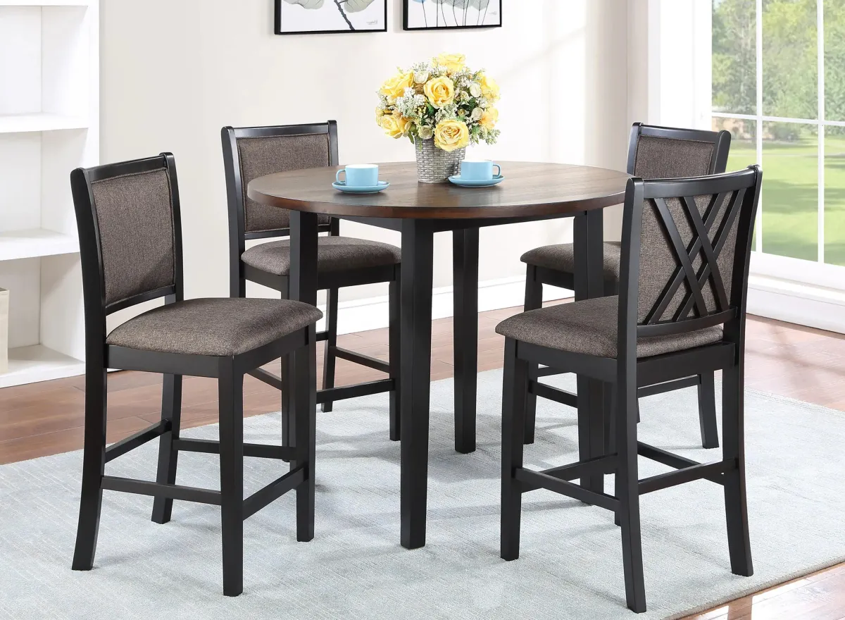 Potomac 5-pc. Counter Dining Set in Brown/Black by New Classic Home Furnishings