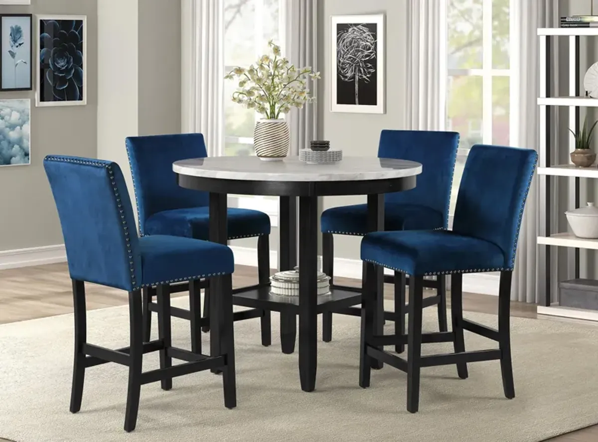 Lennon 5-pc. Counter Height Dining Set in Black by Crown Mark