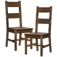 Scenic View Dining Chair, Set of 2 in Burnished Brown by Homelegance