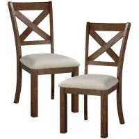 Levittown Dining Chair, Set of 2 in Brown by Homelegance