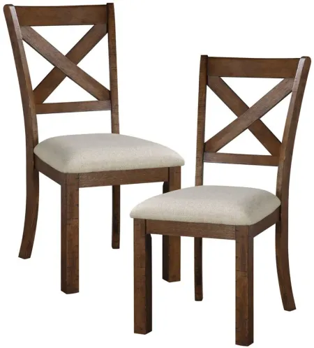 Levittown Dining Chair, Set of 2 in Brown by Homelegance