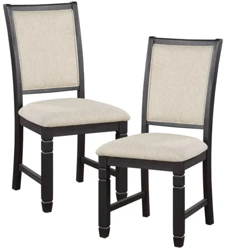 Arlana Upholstered Dining Chair (Set of 2) in Black by Homelegance