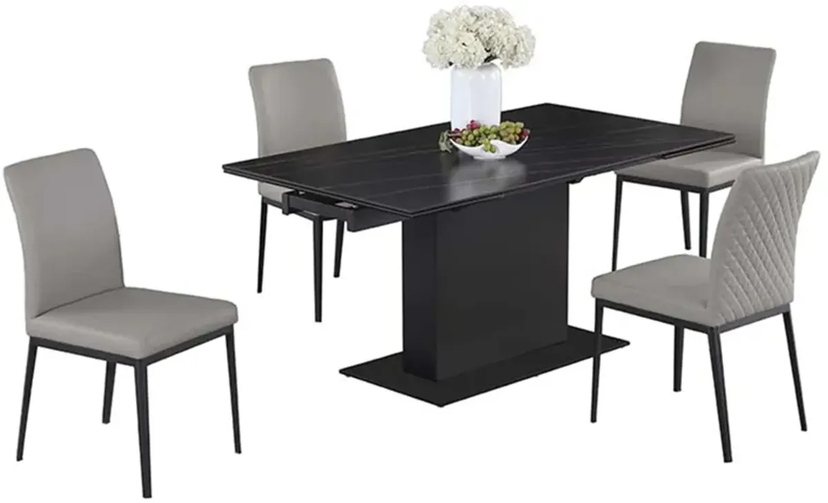 Katalina 5-pc. Dining Set in Black;Gray by Chintaly Imports