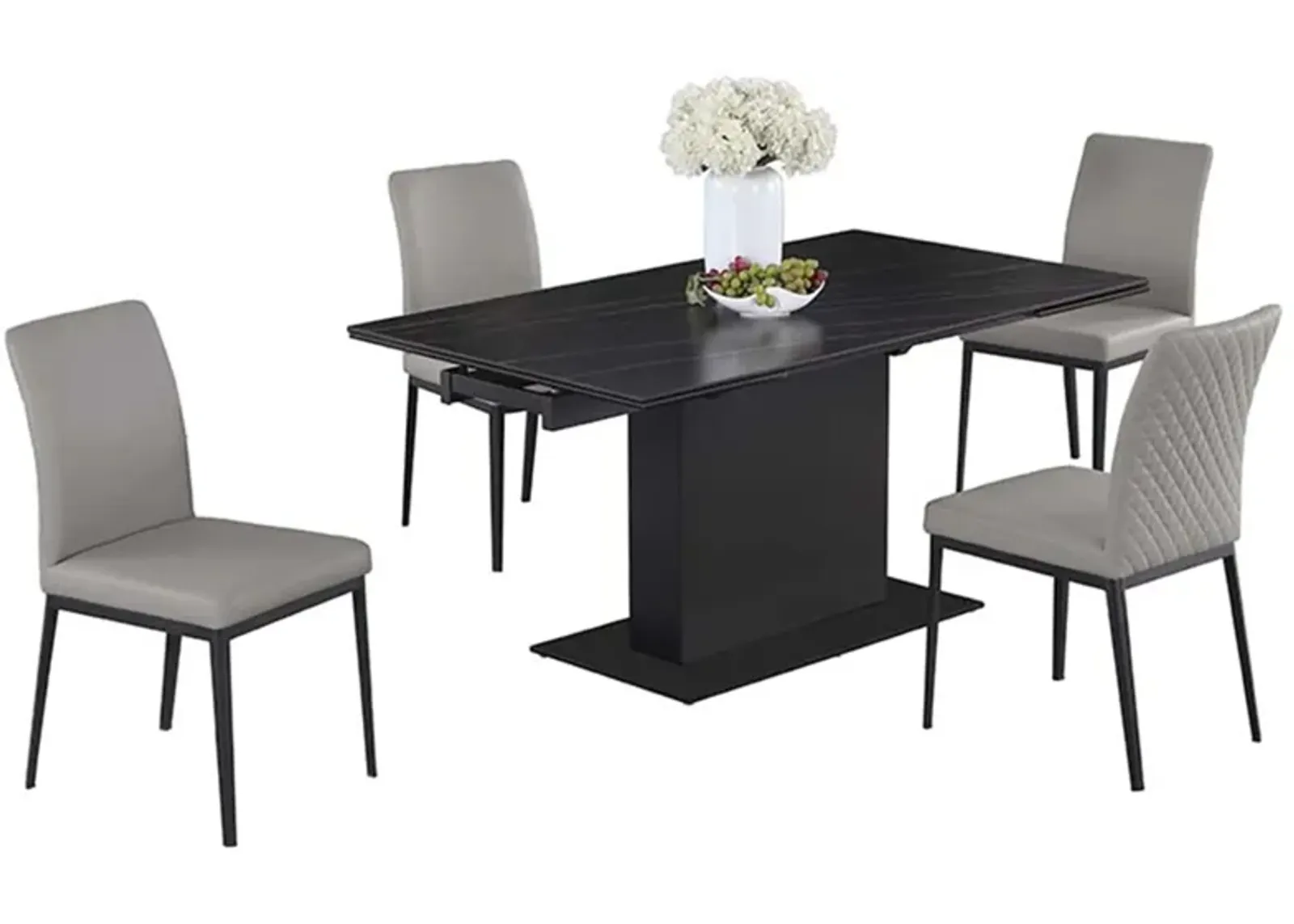 Katalina 5-pc. Dining Set in Black;Gray by Chintaly Imports