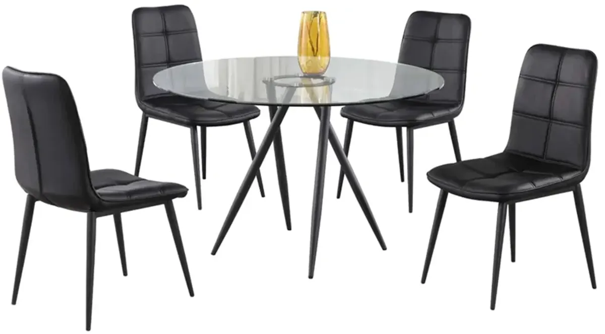 Beatriz 5-pc. Dining Set in Black by Chintaly Imports