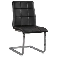 Madanere Upholstered Dining Chair-Set of 4 in Black/Chrome Finish by Ashley Furniture