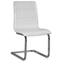 Madanere Upholstered Dining Chair-Set of 4 in White/Chrome Finish by Ashley Furniture