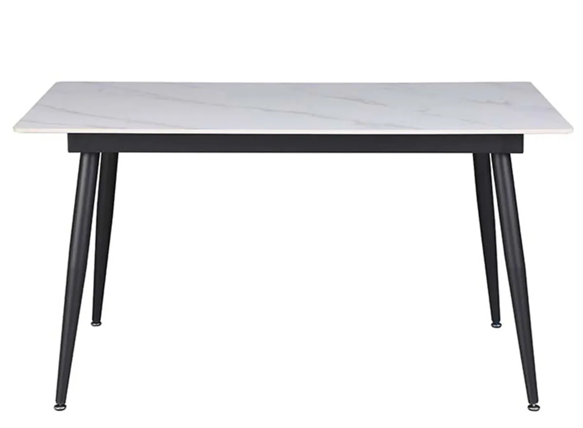 Kingsley Dining Table in Black;White by Chintaly Imports