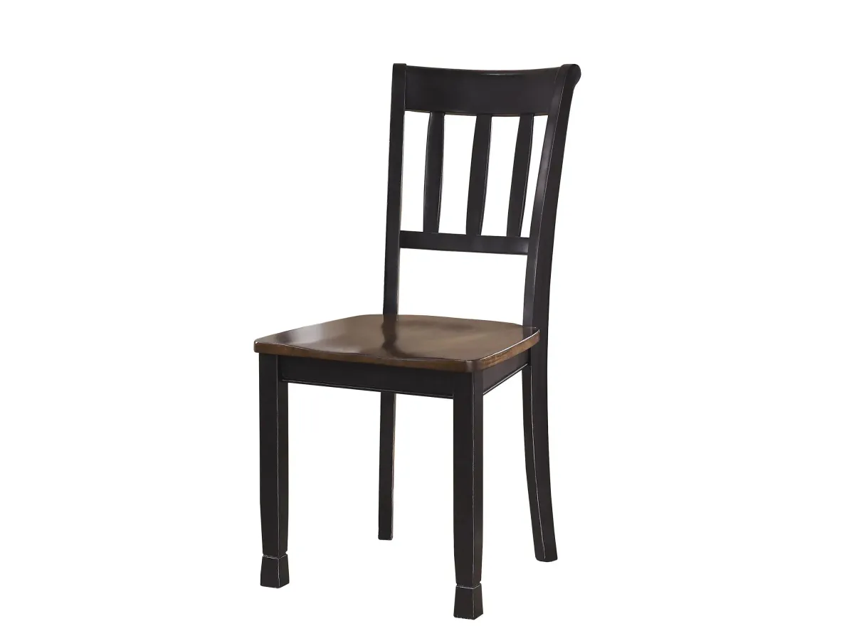 Owingsville Dining Chair-Set of 2 in Black/Brown by Ashley Furniture