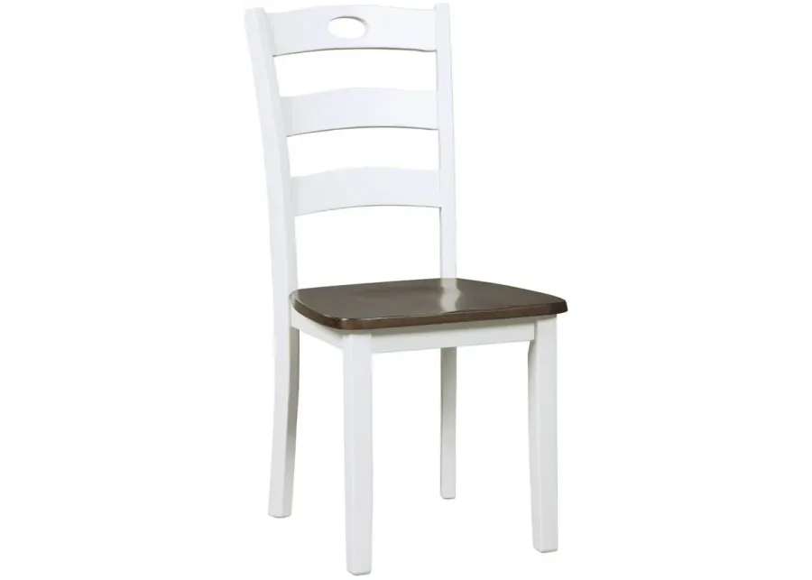 Woodanville Dining Chair-Set of 2 in Cream/Brown by Ashley Furniture