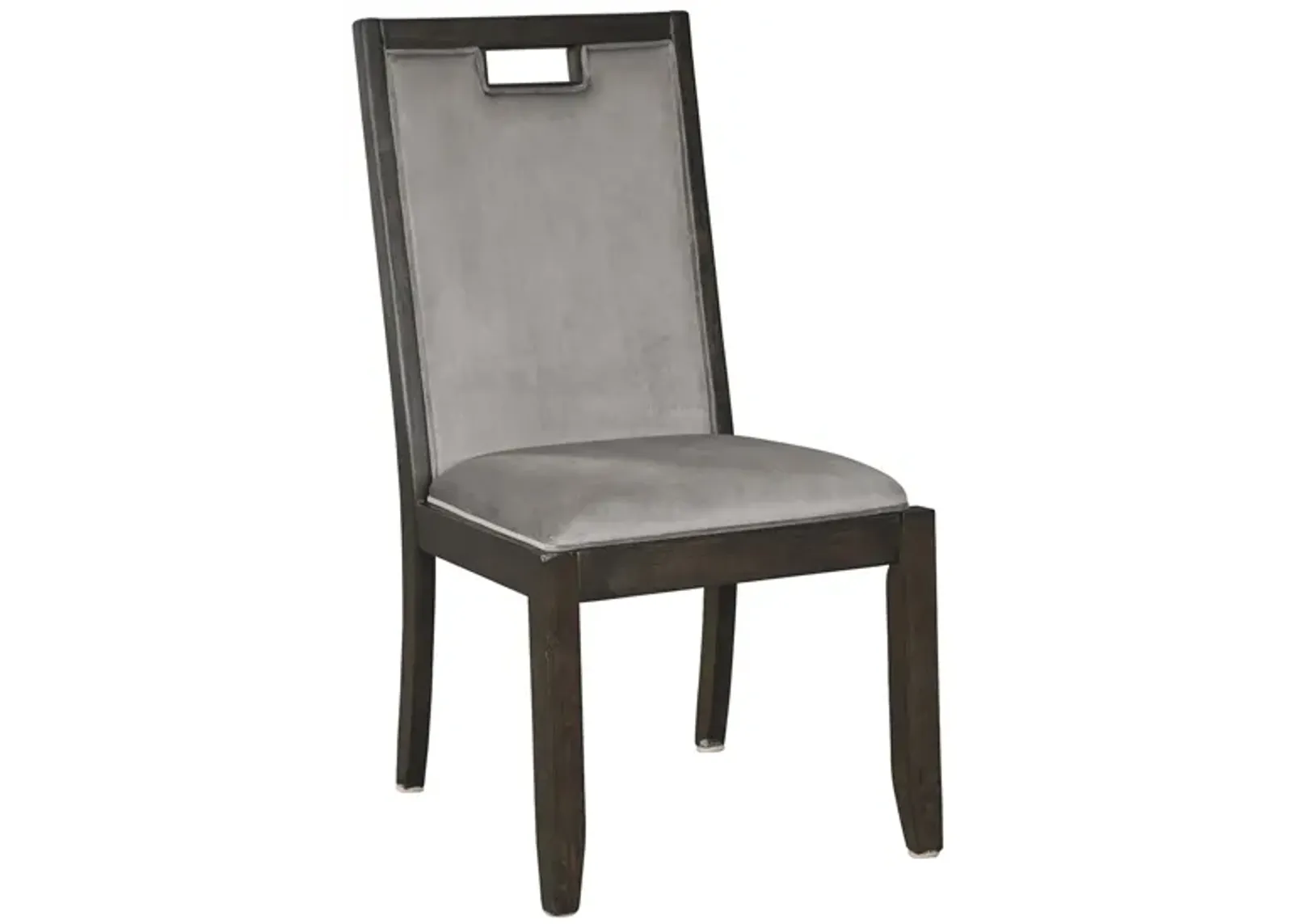 Hydell Upholstered Dining Chair Set of 2 in Gray/Dark Brown by Ashley Furniture