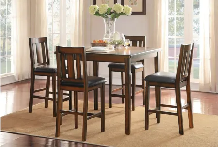 Normand 5-pc Counter Height Dining Set in Brown by Homelegance