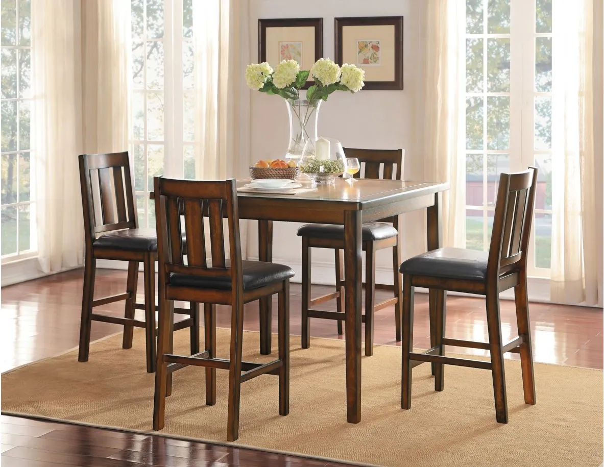 Normand 5-pc. Counter Height Dining Set in Brown by Homelegance