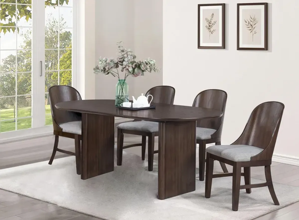 Cullen 5-pc. Dining Set in Brown Oak by Crown Mark