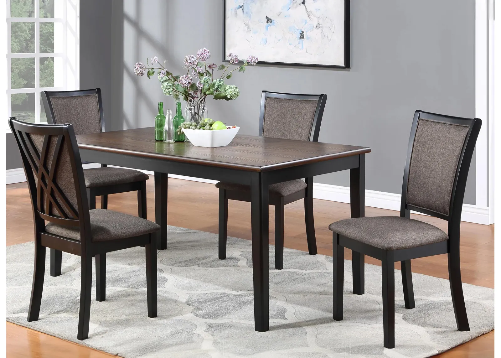 Potomac 5-pc. Dining Set in Brown/Black by New Classic Home Furnishings