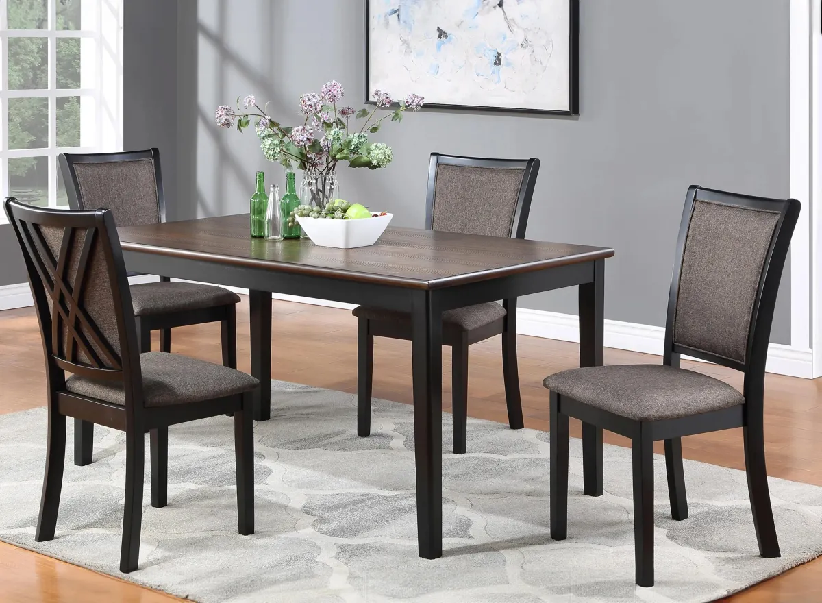 Potomac 5-pc. Dining Set in Brown/Black by New Classic Home Furnishings