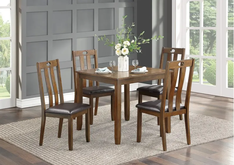 Kaydee 5-pc Dining Set in Brown by Homelegance