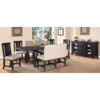 Zabela 8-pc. Dining Set w/ Bench and Mixed Chairs in Beige/Gray by Bellanest