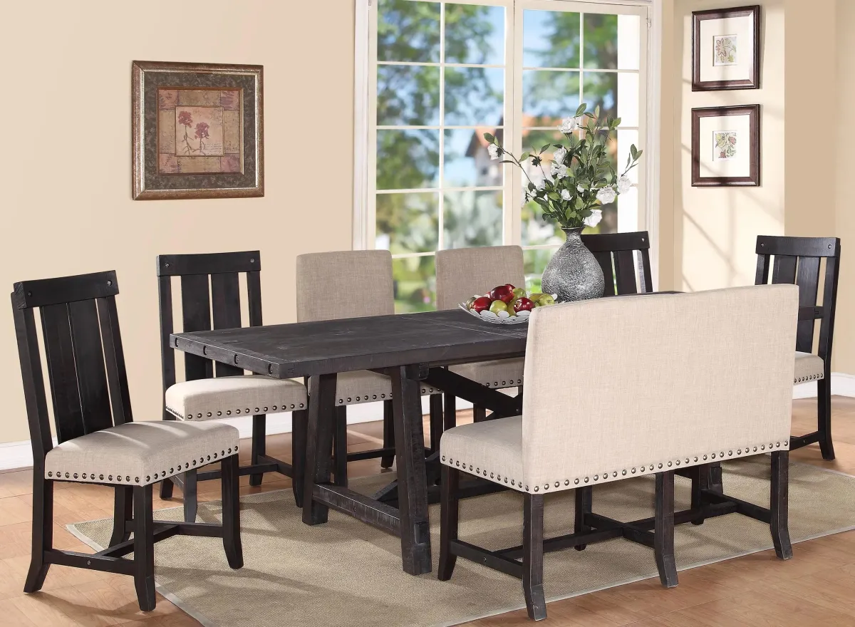 Zabela 8-pc. Dining Set w/ Bench and Mixed Chairs in Beige/Gray by Bellanest