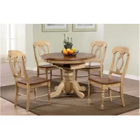 Brook 5-pc. Dining Set w/ Leaf in Wheat and Pecan by Sunset Trading