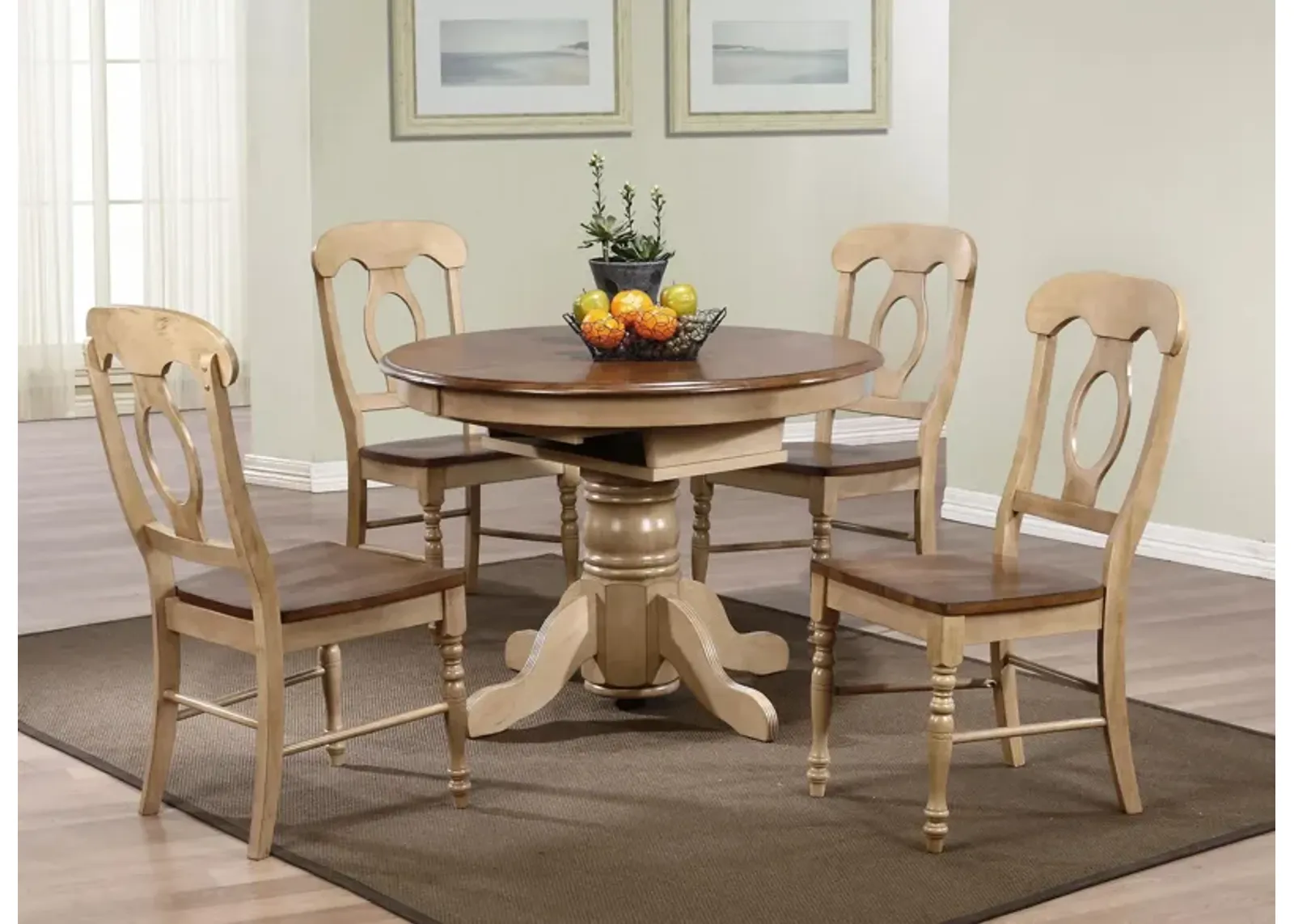 Brook 5-pc. Dining Set w/ Leaf in Wheat and Pecan by Sunset Trading