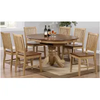 Brook 7-pc. Dining Set w/ Leaf in Wheat and Pecan by Sunset Trading