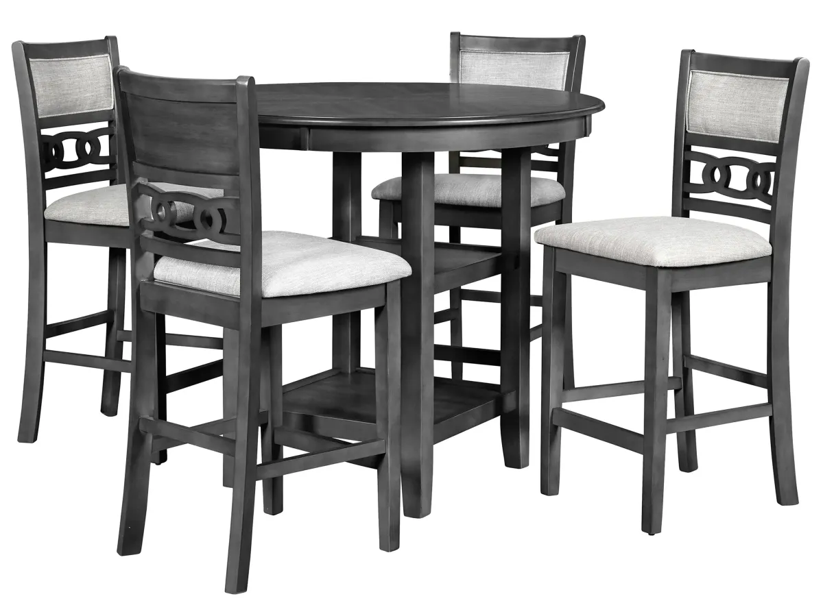 Gia 5-pc. Counter Dining Set in Gray by New Classic Home Furnishings