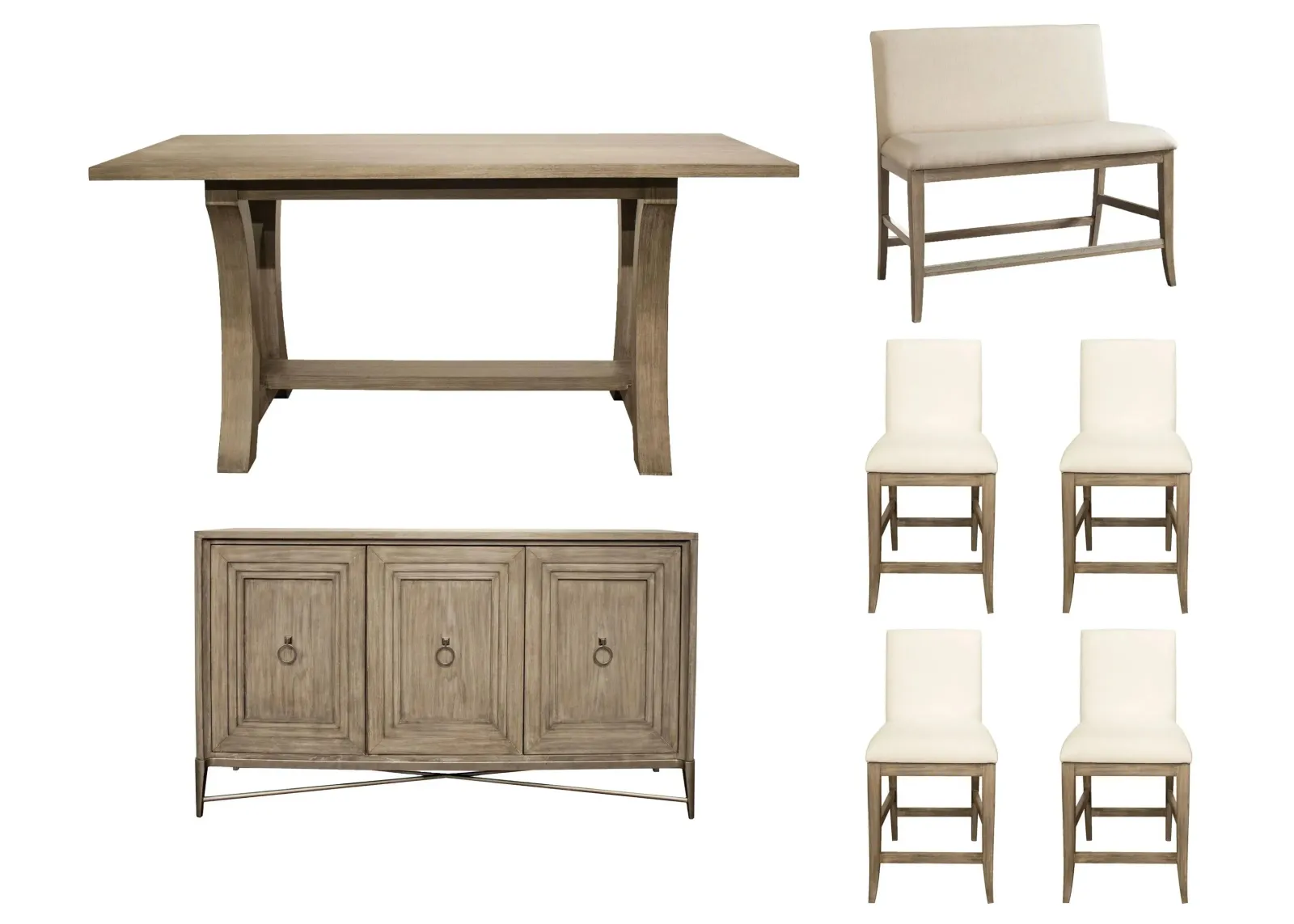 Torrin 7-pc. Counter-Height Dining Set & Half Price Server in Natural by Riverside Furniture