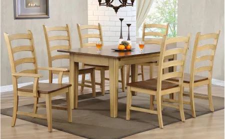 Brook 7-pc. Dining Set w/ Arm Chairs in Wheat and Pecan by Sunset Trading