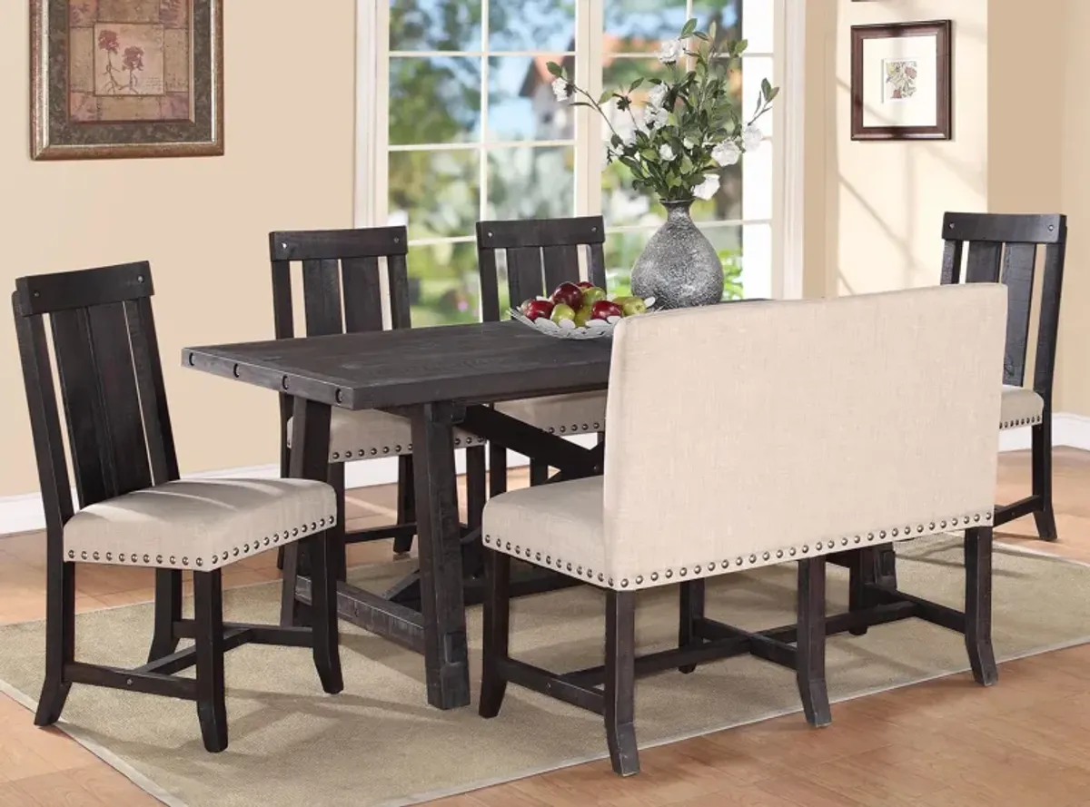 Zabela 6-pc. Dining Set w/ Bench in Beige/Gray by Bellanest