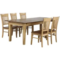 Brook 5-pc. Dining Set in Wheat and Pecan by Sunset Trading