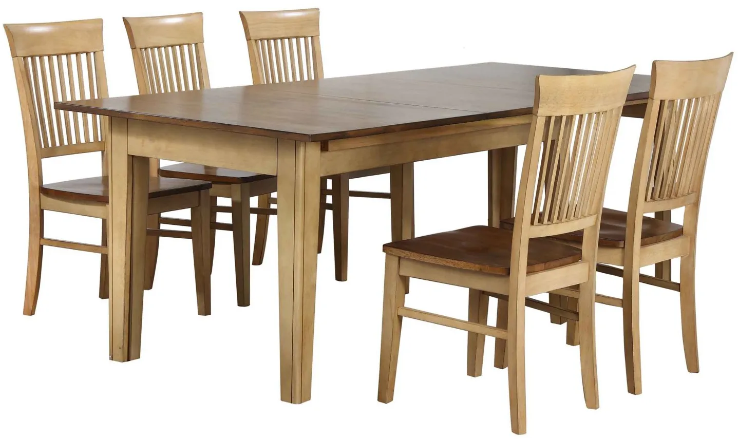Brook 5-pc. Dining Set in Wheat and Pecan by Sunset Trading