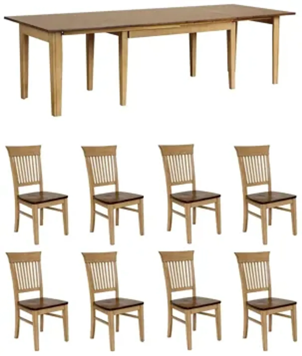 Brook 9-pc. Dining Set w/ Fancy Chairs in Wheat and Pecan by Sunset Trading