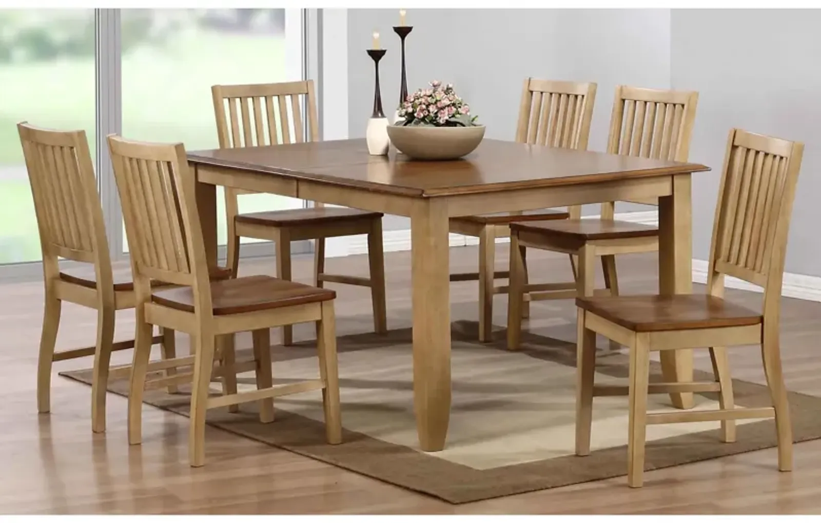 Brook 7-pc. Dining Set w/ Slat Back Chairs