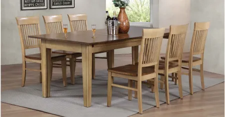 Brook 7-pc. Dining Set in Wheat and Pecan by Sunset Trading