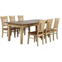 Brook 7-pc. Dining Set in Wheat and Pecan by Sunset Trading