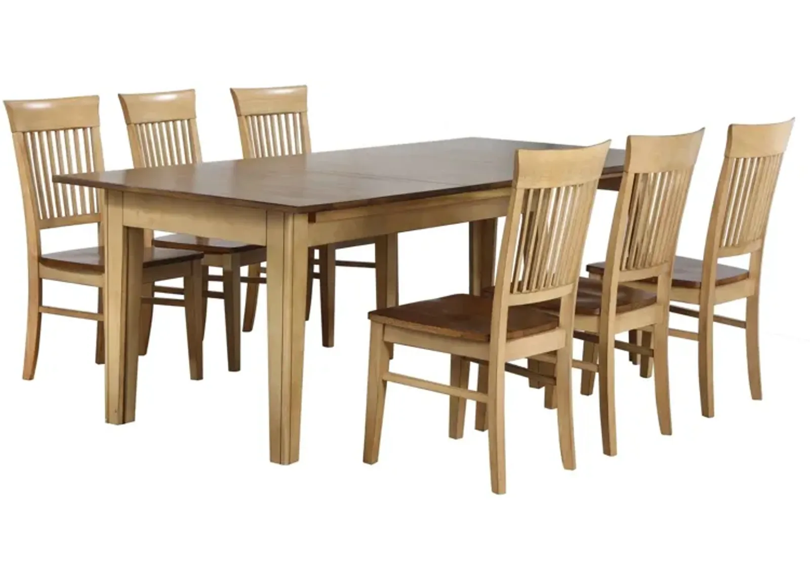 Brook 7-pc. Dining Set in Wheat and Pecan by Sunset Trading