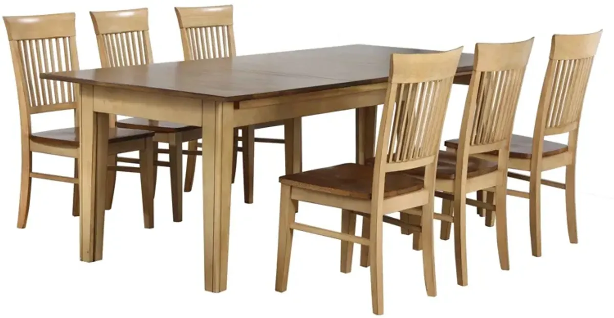 Brook 7-pc. Dining Set in Wheat and Pecan by Sunset Trading