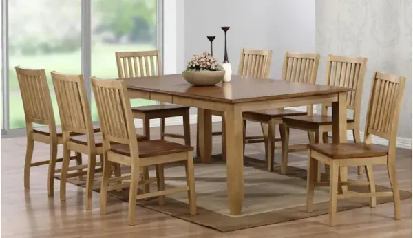 Brook 9-pc. Dining Set w/ Slat Back Chairs