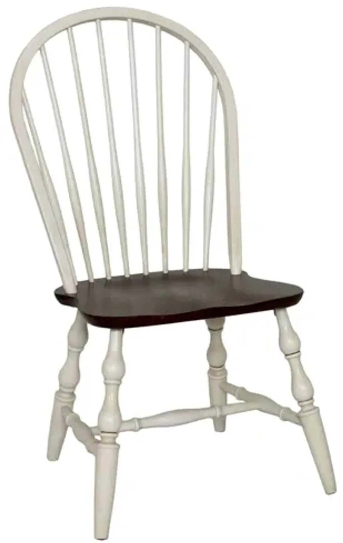 Fenway Spindleback Dining Chair: Set of 2 in Antique White/Chestnut by Sunset Trading